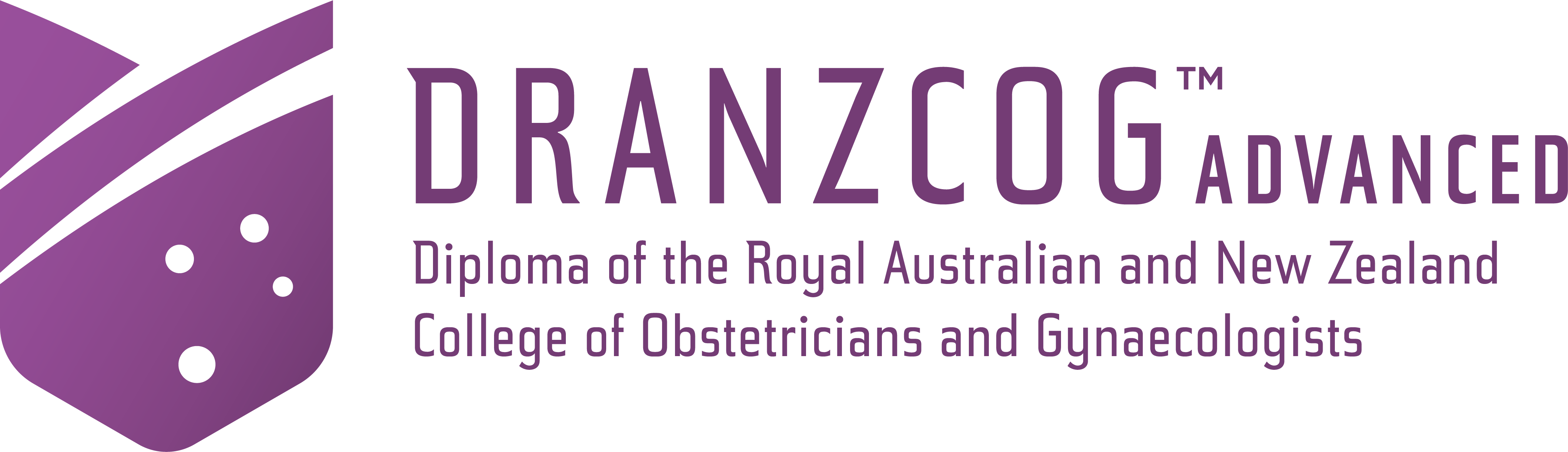 DRANZCOG Advanced Logo Horizontal Extended Title Full colour on transparent background TM